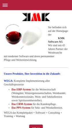 Vorschau der mobilen Webseite www.kmk.de, KMK Software AG