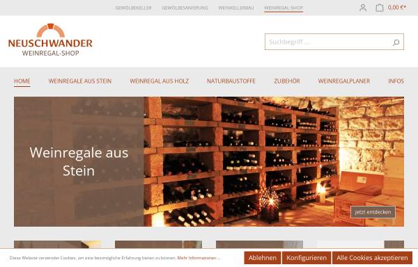 Vorschau von www.weinregal-shop.de, Weinregale und Weinlagersysteme, Neuschwander GmbH