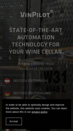 Vorschau der mobilen Webseite www.wft.at, WFT - Wein-Fruchtsaft-Technologie Handelsges.m.b.H