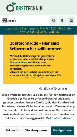 Vorschau der mobilen Webseite www.obsttechnik.de, Obsttechnik.de, Frank Geißler