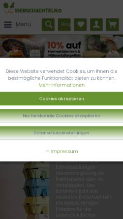 Vorschau der mobilen Webseite www.eierschachteln.de, Eierschachteln.de, Klose & Debus GbR