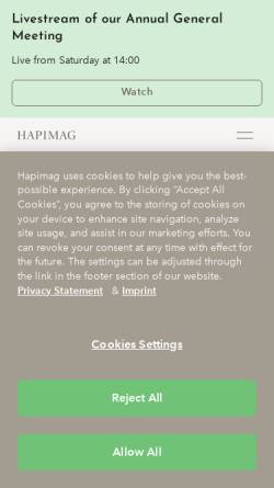 Vorschau der mobilen Webseite www.hapimag.com, Hapimag