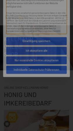 Vorschau der mobilen Webseite kellmann-honig.de, Kellmann Produktions GmbH
