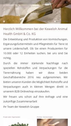 Vorschau der mobilen Webseite www.keah.eu, Keweloh Animal Health GmbH & Co. KG