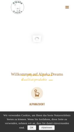 Vorschau der mobilen Webseite www.alpaka-dreams.com, Alpaka Dreams GbR