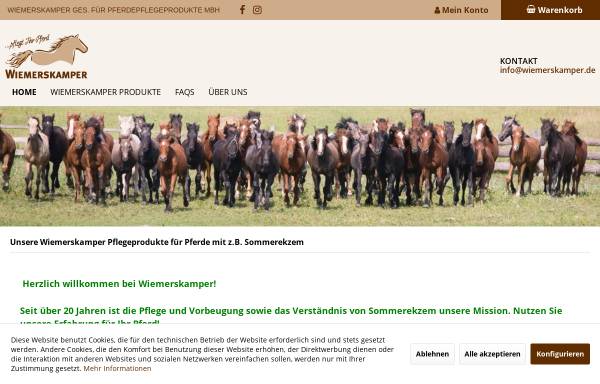 Vorschau von www.sommerekzem.net, Wiemerskamper Gesellschaft für Pferdepflegeprodukte mbH