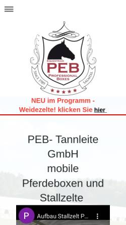 Vorschau der mobilen Webseite www.peb-boxes.net, PEB- Tannleite GmbH