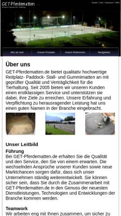 Vorschau der mobilen Webseite get-pferdematten.de, GET Global Equestrian Trading
