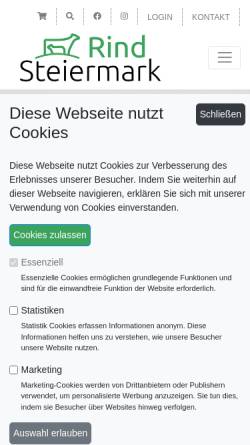 Vorschau der mobilen Webseite rinderzucht-stmk.at, Rinderzucht Steiermark