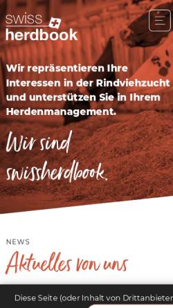 Vorschau der mobilen Webseite www.swissherdbook.ch, Genossenschaft swissherdbook Zollikofen
