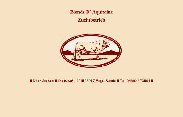 Vorschau von www.blonde-d-aquitaine.de, Blonde D´ Aquitaine Zuchtbetrieb Dirk Jensen