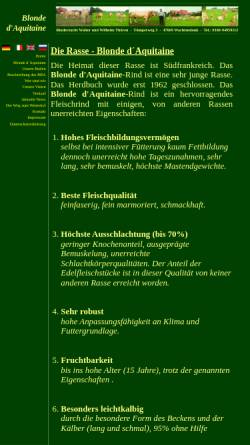 Vorschau der mobilen Webseite blonde-d-aquitaine-thoeren.de, Rinderzucht Walter und Wilhelm Thören