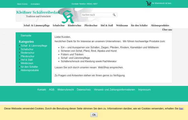 Vorschau von www.schaefereibedarf.de, Kleißner Schäfereibedarf
