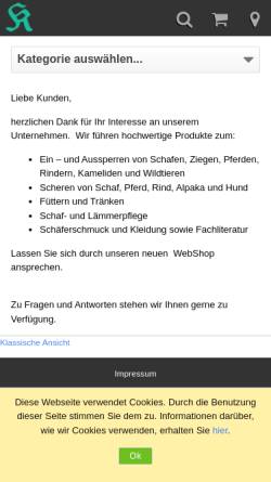 Vorschau der mobilen Webseite www.schaefereibedarf.de, Kleißner Schäfereibedarf