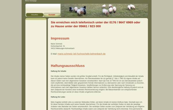 Vorschau von www.fuchsschafe-kehrenbach.de, Mario Schmelz