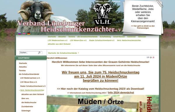 Vorschau von www.schafzucht-niedersachsen.de, Verband Lüneburger Heidschnuckenzüchter e.V.