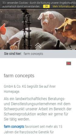 Vorschau der mobilen Webseite www.farm-concepts.de, ADN, Farm concepts GmbH & Co. KG