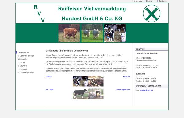 Vorschau von www.rvv-nordost.de, Raiffeisen Viehvermarktung Nordost GmbH & Co. KG