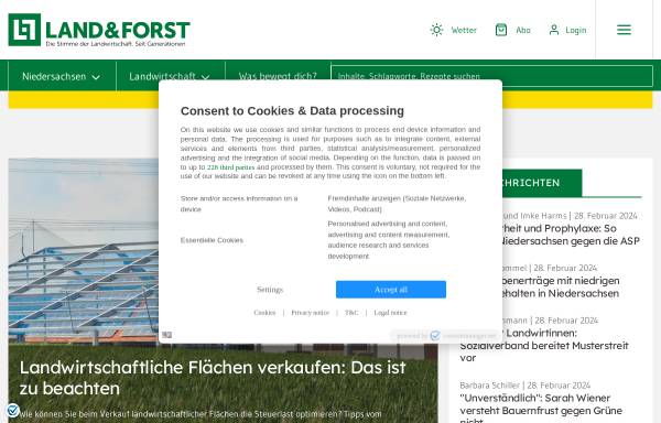 Vorschau von landundforst.agrarheute.com, Land & Forst