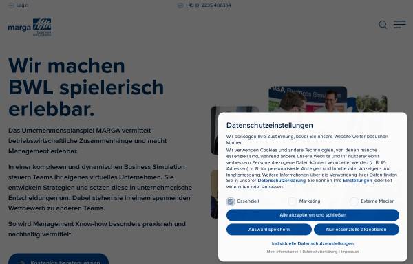 Vorschau von www.marga.de, MARGA Business Simulations GmbH