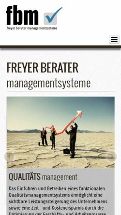 Vorschau der mobilen Webseite www.freyer-berater.de, Freyer Berater Managementsysteme - Inh. Dipl.-Ing. (FH) Eric Freyer