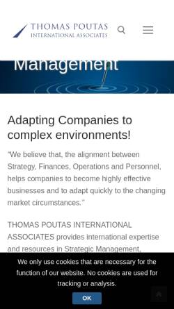 Vorschau der mobilen Webseite www.thomaspoutas.de, Thomas Poutas International GmbH