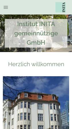 Vorschau der mobilen Webseite www.initaplus.de, INITA gemeinnützige GmbH - Institut für angewandte Psychologie, Transaktionsanalyse und Erwachsenenbildung