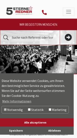 Vorschau der mobilen Webseite www.5-sterne-redner.de, 5 Sterne Redner, Heinrich Kürzeder