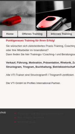 Vorschau der mobilen Webseite www.v-t-i.de, VTI Vertriebs-Training-International GmbH