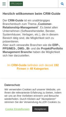 Vorschau der mobilen Webseite www.crm-guide.de, CRM-Guide.de