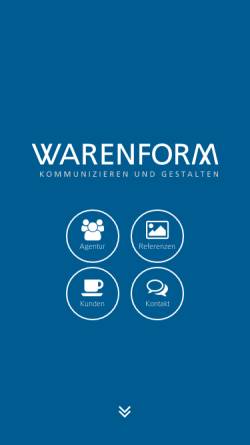 Vorschau der mobilen Webseite www.warenform.de, Warenform, Deniz, Gebauer, Junk, Langhammer, Lohmeier GbR
