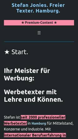Vorschau der mobilen Webseite stefanjonies.de, Stefan Jonies