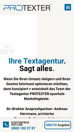 Vorschau der mobilen Webseite www.werbetexter.marketing, Schreibstall.com - Werbetext Manufaktur GbR