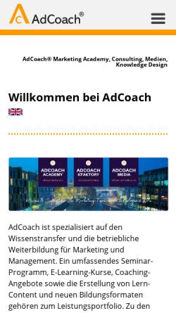Vorschau der mobilen Webseite www.adcoach.de, AdCoach