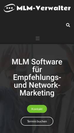 Vorschau der mobilen Webseite www.mlmverwalter.de, MLM-Verwalter - Inh. Peter Leibel