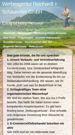 Vorschau der mobilen Webseite www.werbeagentur-reinhardt-schauecker.de, Reinhardt + Schauecker GmbH