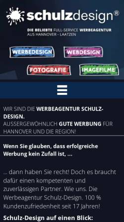 Vorschau der mobilen Webseite www.schulzdesign.info, Werbeagentur Schulz-Design e. K.