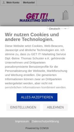 Vorschau der mobilen Webseite www.werbeartikel-mit-bedruckung.de, GET IT! Marketing Service E.K.