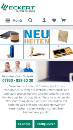 Vorschau der mobilen Webseite www.streuartikel-werbemittel.de, Eckert Werbung OHG