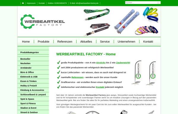 Vorschau von www.werbeartikel-factory.de, Werbeartikel Factory