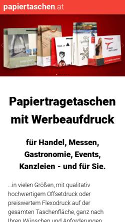 Vorschau der mobilen Webseite www.papiertaschen.at, GWV Geschenk- und Werbeartikel Vertriebsgesellschaft m.b.H.