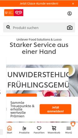 Vorschau der mobilen Webseite www.unileverfoodsolutions.ch, Unilever Food Solutions - Unilever Schweiz GmbH