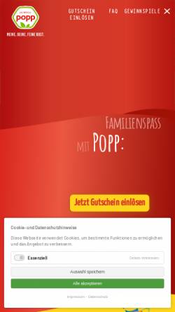 Vorschau der mobilen Webseite popp-feinkost.de, Popp Feinkost GmbH