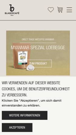Vorschau der mobilen Webseite www.blasercafe.ch, Blaser Café AG