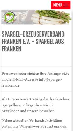 Vorschau der mobilen Webseite www.spargel-franken.de, Spargelerzeugerverband Franken e.V.