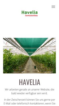Vorschau der mobilen Webseite www.havelia.de, Havelia GmbH