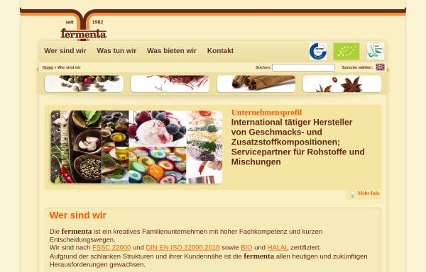 Vorschau von fermenta.de, Fermenta Heinz Bonstein GmbH & Co. KG