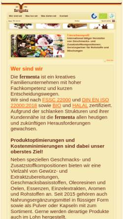 Vorschau der mobilen Webseite fermenta.de, Fermenta Heinz Bonstein GmbH & Co. KG