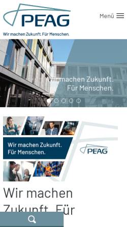 Vorschau der mobilen Webseite www.peag-online.de, PEAG Holding GmbH