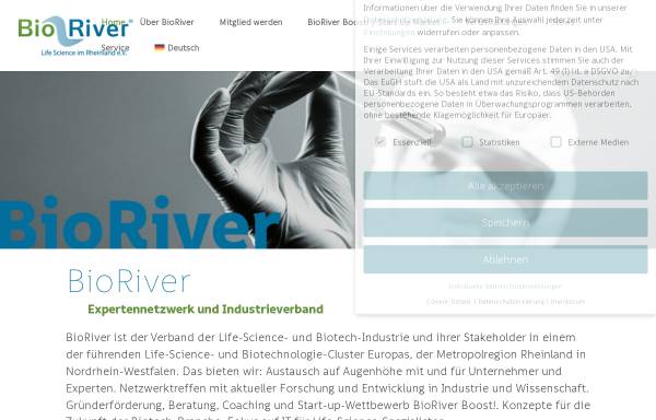 Vorschau von www.bioriver.de, BioRiver - Life Science im Rheinland e.V.